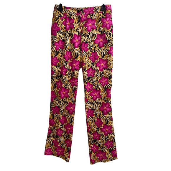 Escada Pants - Escada By Margaretha Ley Womens Pants Size 40 Multicolor Y2K Floral Ankle